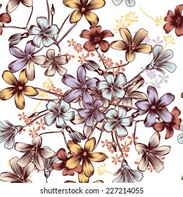 Vector seamless pattern for wallpaper design with flowers
