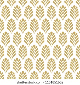 Vector seamless pattern. Wallpaper in the royal and baroque. Background for your design with gold and white ornament. Beautiful wallpaper and curtains.