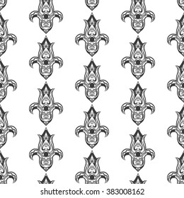 Vector seamless pattern wallpaper in the style of Baroque. Elegant luxury texture for backgrounds.