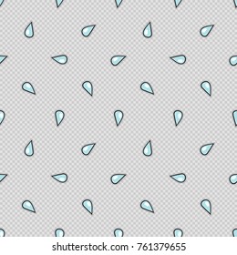 Vector seamless pattern with water drop. Hand drawn cute and funny fashion illustration patches or stickers kit. Modern doodle pop art sketch badges and pins