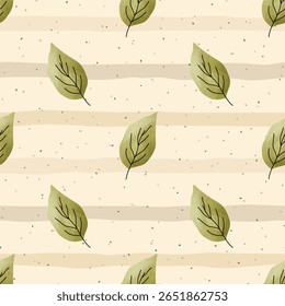 Vector Seamless pattern watercolor of autumn watercolor leaves in warm fall shade. Ideal for cozy autumn designs, textiles, and seasonal wrapping paper.