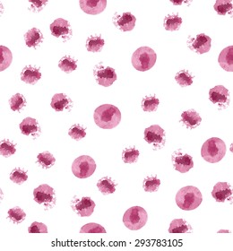 Vector seamless pattern with watercolor circles. 