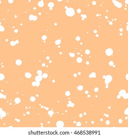 Vector seamless pattern with watercolor ink blots and brush strokes. Coral creative artistic background Series of Drawn Creative Seamless Patterns and vector  Blots, Brush, Strokes.