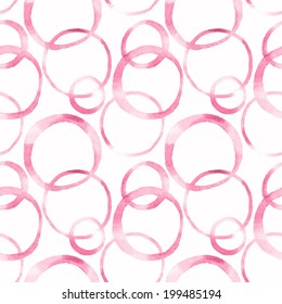 Vector seamless pattern with watercolor painted circles