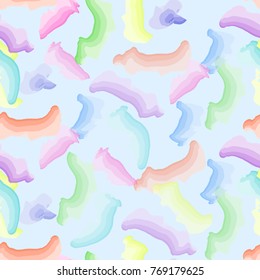 Vector seamless pattern with watercolor rainbow.