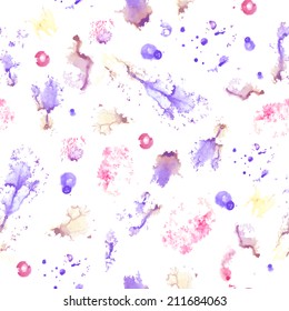 Vector seamless pattern of watercolor splashes. Eps 10.
