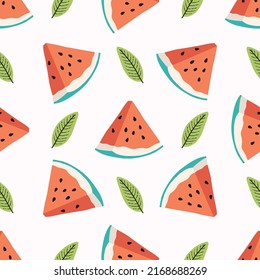 Vector seamless pattern with watermelon and ice cream.