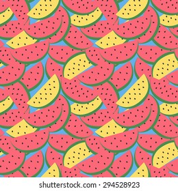 vector seamless pattern with watermelon slices