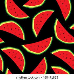 Vector seamless pattern with watermelons background design