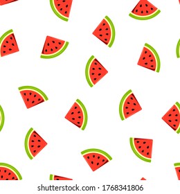 Vector seamless pattern with watermelons. Summer background for the holiday of watermelon.