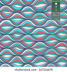 Vector seamless pattern with waves. It can be used both in vertical and horizontal way. Endless background.