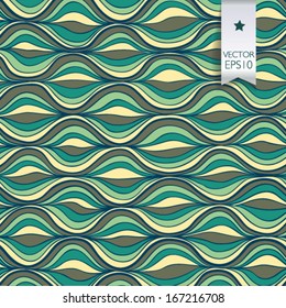 Vector seamless pattern with waves. It can be used both in vertical and horizontal way. Endless background.