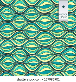 Vector seamless pattern with waves. It can be used both in vertical and horizontal way. Endless background. Pattern saved to the swatch panel. 