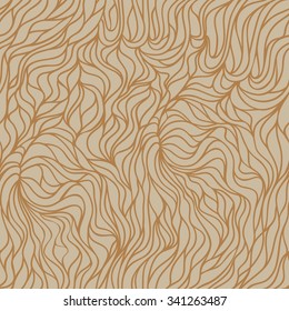 Vector seamless pattern of waves or hair