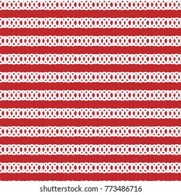 Vector seamless pattern. Waves on red background. Christmas wrapping paper design.