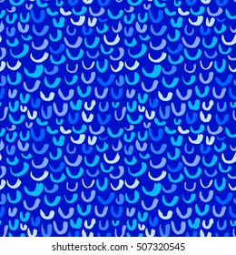 Vector seamless pattern with waves. Stripped artistic background on marine theme in doodle minimalistic style. Design for backdrops with sea, rivers or water texture