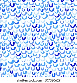 Vector seamless pattern with waves. Stripped artistic background on marine theme in doodle minimalistic style. Design for backdrops with sea, rivers or water texture