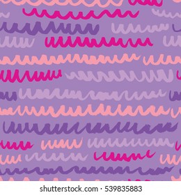 Vector seamless pattern with waves. Stripped artistic background on marine theme in doodle minimalistic style. Design for backdrops with sea, rivers or water texture