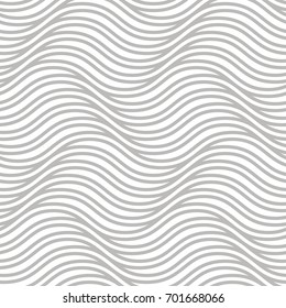 Vector seamless pattern. Wavy abstract background. Stylish monochrome ripple.