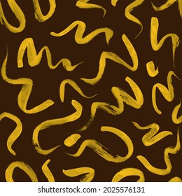 Vector seamless pattern with wavy brush strokes. Hand painted stylish texture for fabric, wallpaper, wrapping.