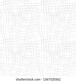 Vector seamless pattern with wavy drawn lines on a white background