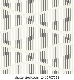 Vector seamless pattern. Wavy graphic design. Striped dynamic flow. Contemporary monochrome pattern. Versatile and visually captivating swatch.