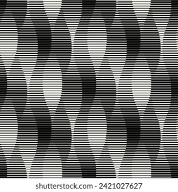 Vector seamless pattern. Wavy graphic design. Striped dynamic flow. Contemporary monochrome pattern. Versatile and visually captivating swatch.