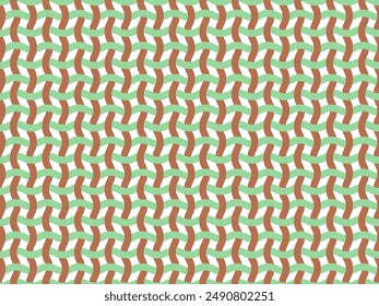 Vector seamless pattern. Wavy lines like fabric ornament Modern stylish texture. Hand drawn trendy flat style Geometric texture. green and coffee color wavy lines. Vector illustration