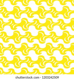 Vector seamless pattern with wavy shapes.Modern stylish texture.White and yellow