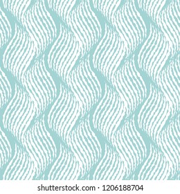 Vector seamless pattern with wavy shapes.Modern stylish texture.Blue and white