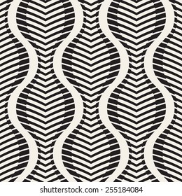 Vector seamless pattern. Wavy striped texture. Stylish corrugated background