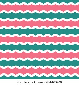 Vector seamless pattern with wavy stripes. Modern stylish texture. Repeating pastel background