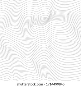 Vector of seamless pattern with wavy stripes.Blac and white