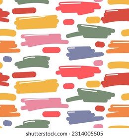 Vector seamless pattern with wavy and swirling strokes of a wide line. Hand-painted doodles, abstract background. Strokes, stripes, lines, wavy pattern. Abstract wallpaper design. Strokes, drawing