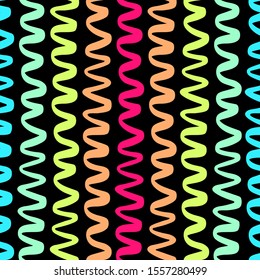 Vector seamless pattern with wavy zigzag. Repeating uneven lines. Waves background in vector for your design. EPS 8