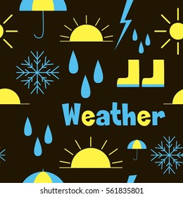 Vector seamless pattern with weather icons