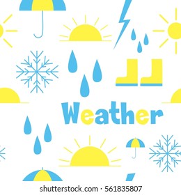 Vector seamless pattern with weather icons