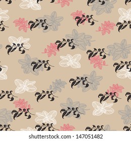 Vector seamless pattern with wellness and spa motives. modern stylish texture. repeating abstract background.
