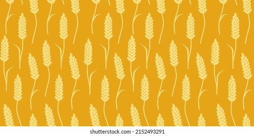 Vector seamless pattern of wheat ear. Gluten free. Vector seamless pattern with wheat field.