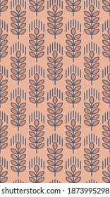 Vector seamless pattern with wheat spikes. Abstract background for wrapping paper, textile, decor and design.
