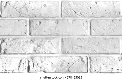 Vector seamless pattern of white brick wall. Light boundless illustration.