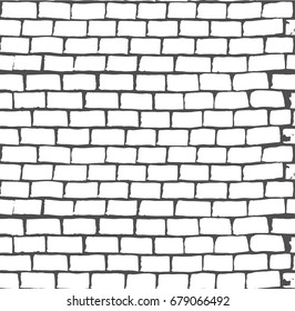 vector seamless pattern white bricks on a black background