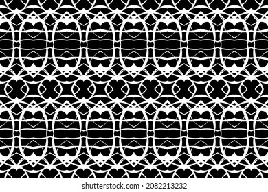 vector of seamless pattern of white curved lines on black background. seamless pattern for decorated, cloth, design, textile.