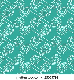 Vector seamless pattern. White Doodle, abstract, circles (4)