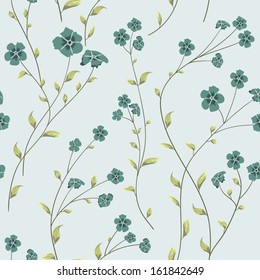 Vector seamless pattern with white flowers