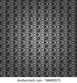 Vector seamless pattern in white, gray and black colors. Abstract brushed squares textured background.