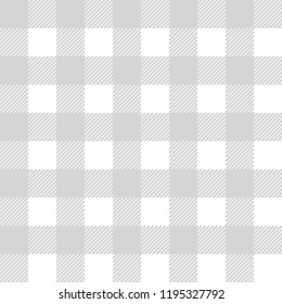 Vector Seamless Pattern Of White And Pale Grey Plaid.