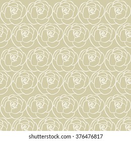 Vector seamless pattern with white roses