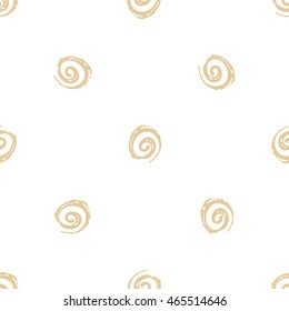 Vector seamless pattern with white spiral. Beautiful background for party, greeting paper card or banner. Hand drawn fashion sketch style. Objects on white backdrop.