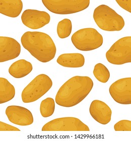 vector seamless pattern of whole potatoes